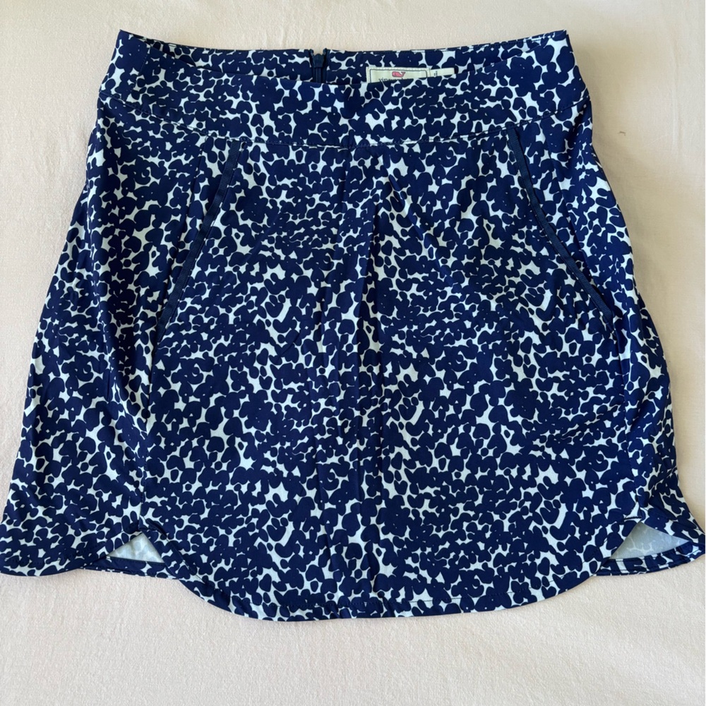 Blue and White Patterned Golf Skirt
